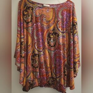 Laura Plus Batwing Top. Paisley. Size 1x. Preloved.